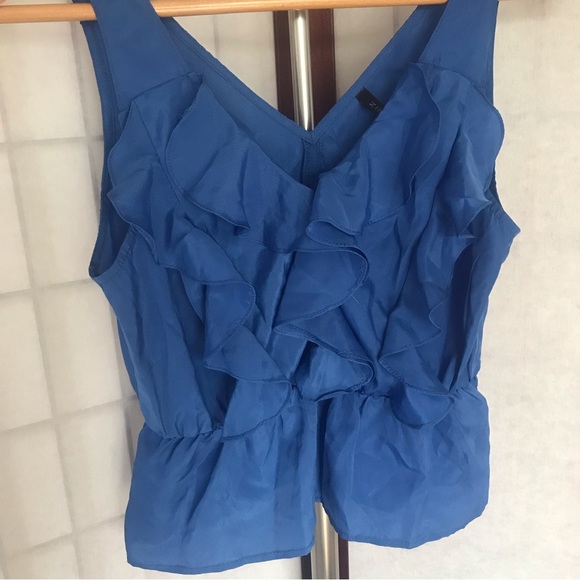 ZINGA Blue Top with Ruffles Size M - Picture 2 of 12